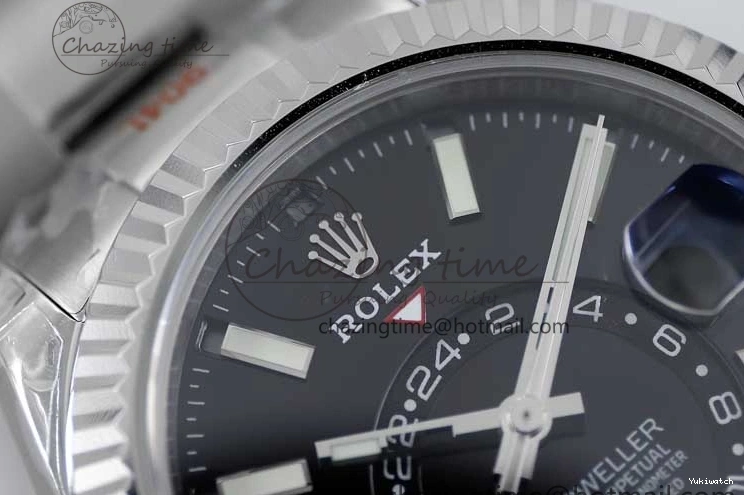 to Best 1:1 Noob 23J Black Dial 326934 on SS Bracelet 904L Sky-Dweller SS Asian 9001 Edition 0705